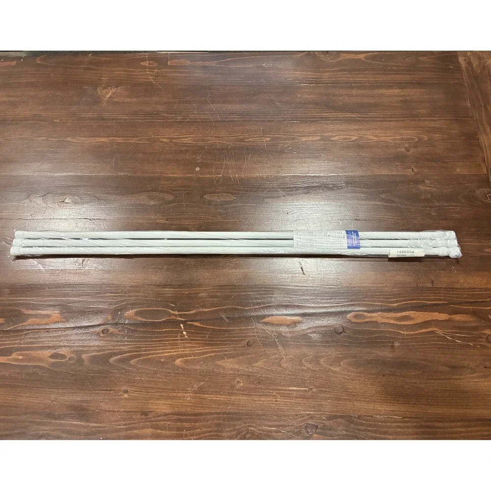 3 Piece White Spring Tension Curtain Rod Adjustable 41-74 In No Drill B0BZJ9B58W